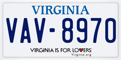 VA license plate VAV8970