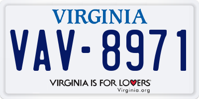 VA license plate VAV8971