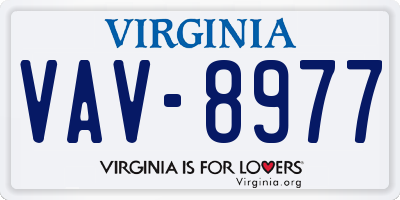 VA license plate VAV8977