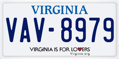 VA license plate VAV8979