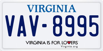 VA license plate VAV8995