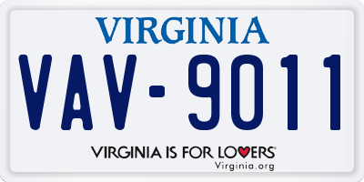 VA license plate VAV9011