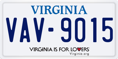 VA license plate VAV9015