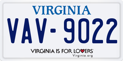 VA license plate VAV9022