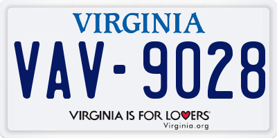 VA license plate VAV9028