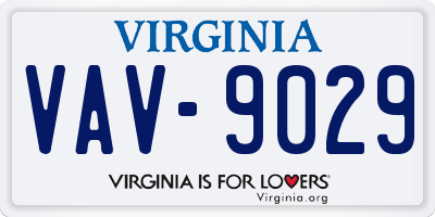 VA license plate VAV9029