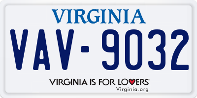 VA license plate VAV9032