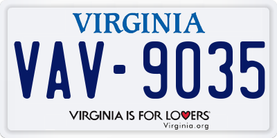 VA license plate VAV9035
