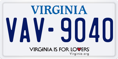 VA license plate VAV9040