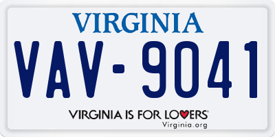VA license plate VAV9041