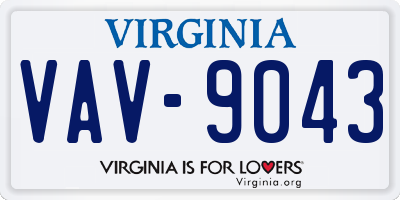 VA license plate VAV9043