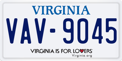 VA license plate VAV9045