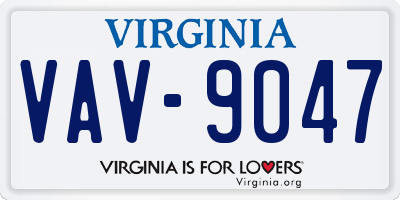 VA license plate VAV9047