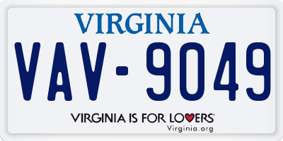 VA license plate VAV9049