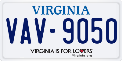 VA license plate VAV9050