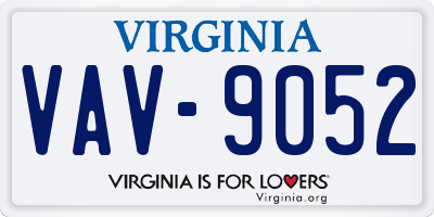VA license plate VAV9052