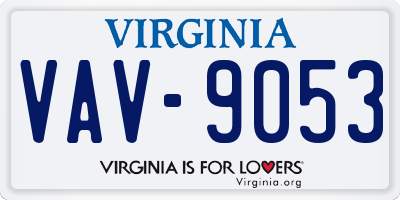 VA license plate VAV9053