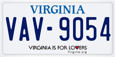 VA license plate VAV9054
