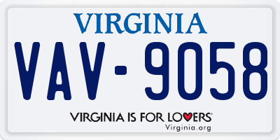VA license plate VAV9058