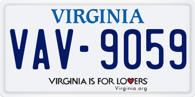 VA license plate VAV9059