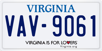 VA license plate VAV9061