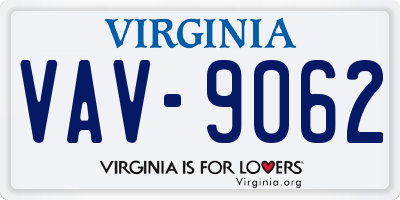 VA license plate VAV9062