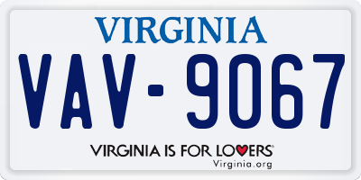 VA license plate VAV9067