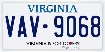 VA license plate VAV9068