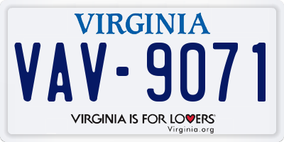 VA license plate VAV9071