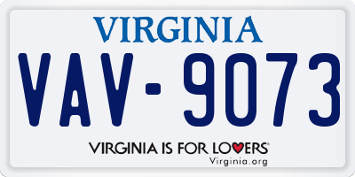 VA license plate VAV9073