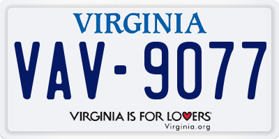 VA license plate VAV9077