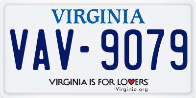 VA license plate VAV9079