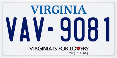 VA license plate VAV9081
