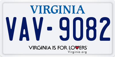 VA license plate VAV9082