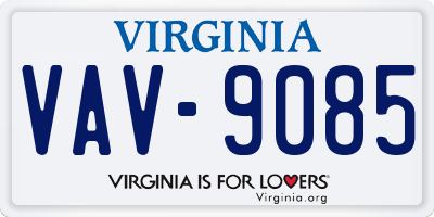 VA license plate VAV9085