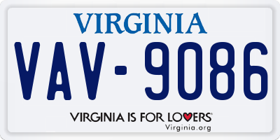 VA license plate VAV9086