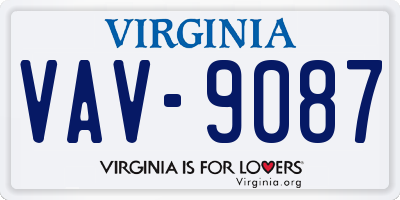 VA license plate VAV9087