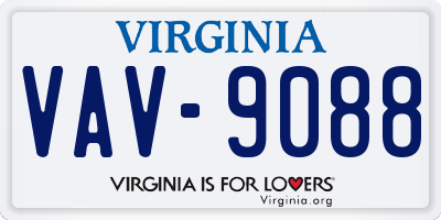VA license plate VAV9088
