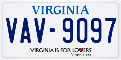 VA license plate VAV9097