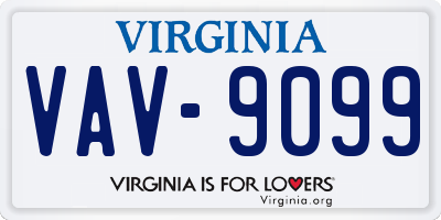 VA license plate VAV9099