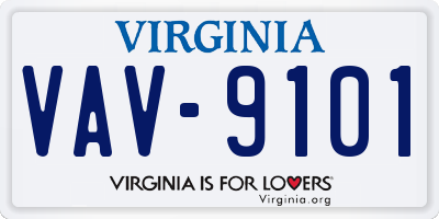 VA license plate VAV9101
