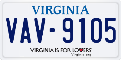 VA license plate VAV9105