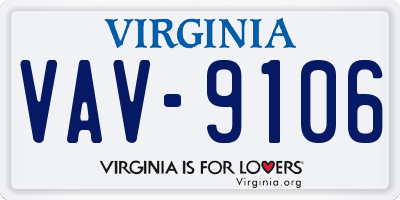 VA license plate VAV9106
