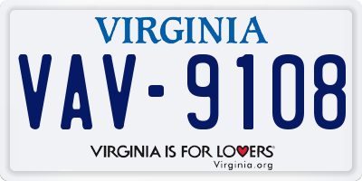 VA license plate VAV9108