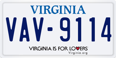VA license plate VAV9114