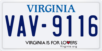 VA license plate VAV9116