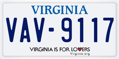 VA license plate VAV9117