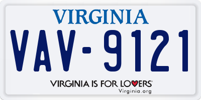 VA license plate VAV9121
