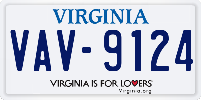VA license plate VAV9124