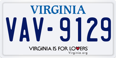 VA license plate VAV9129